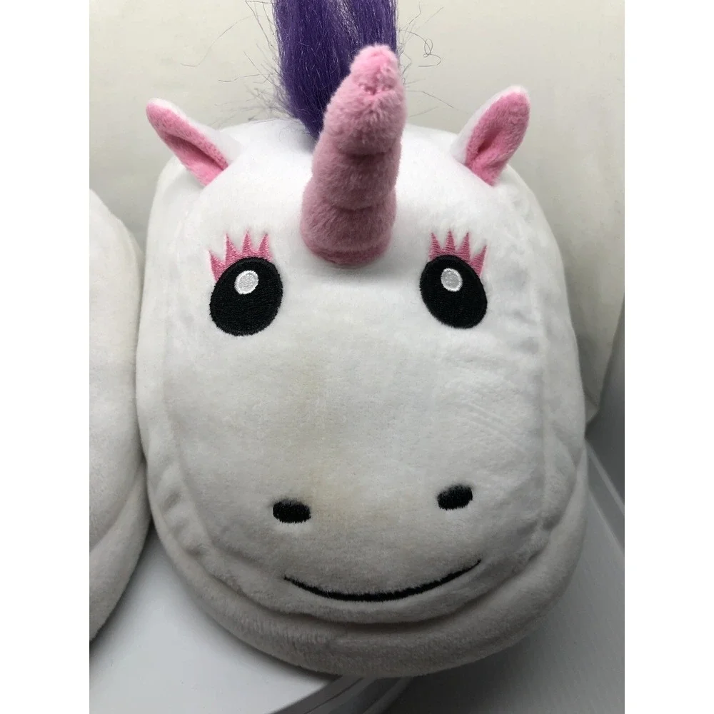 Girls Slippers Unicorn Face Plush Slippers 10